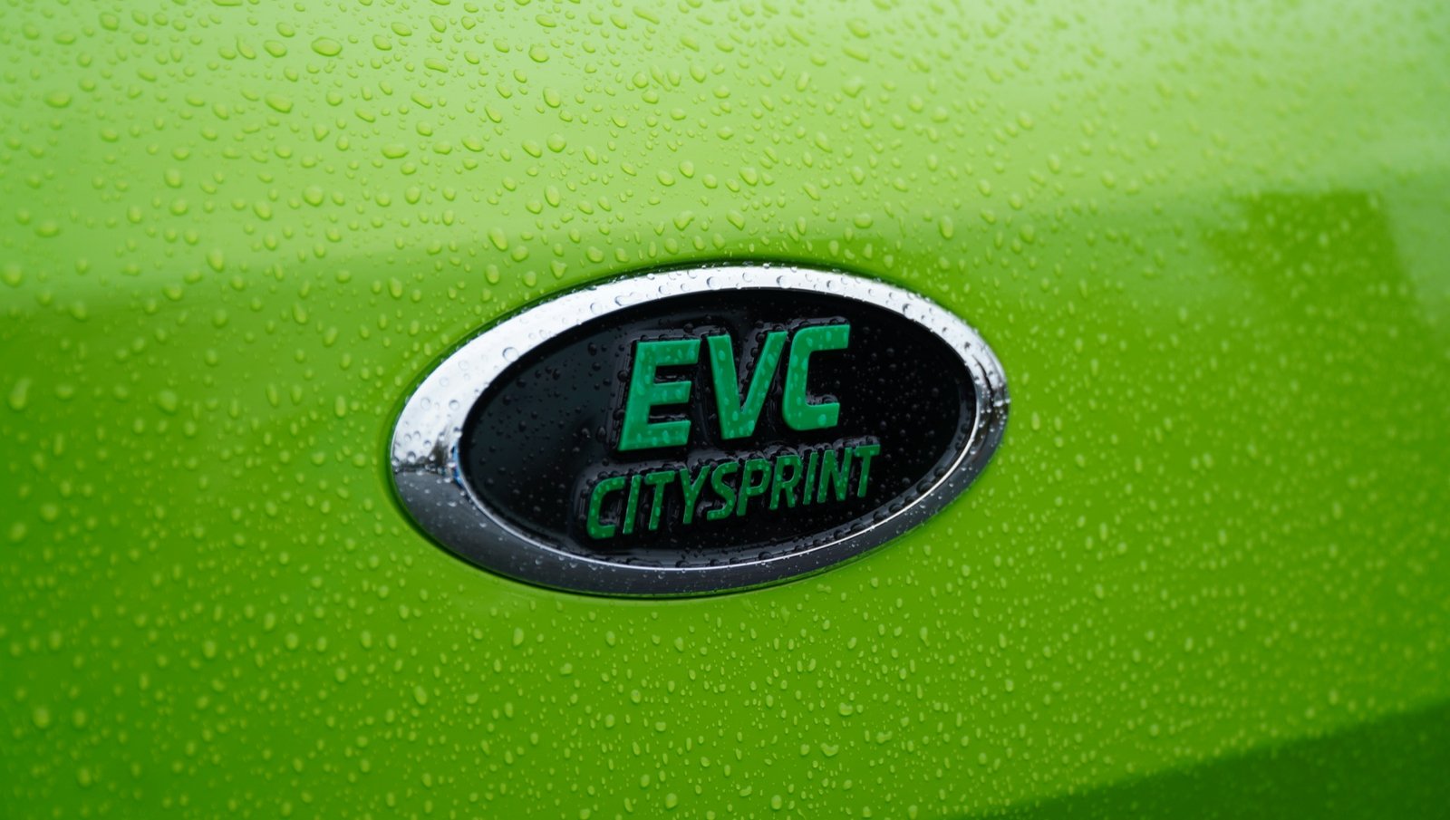 CitySprint emblem badge in the rain
