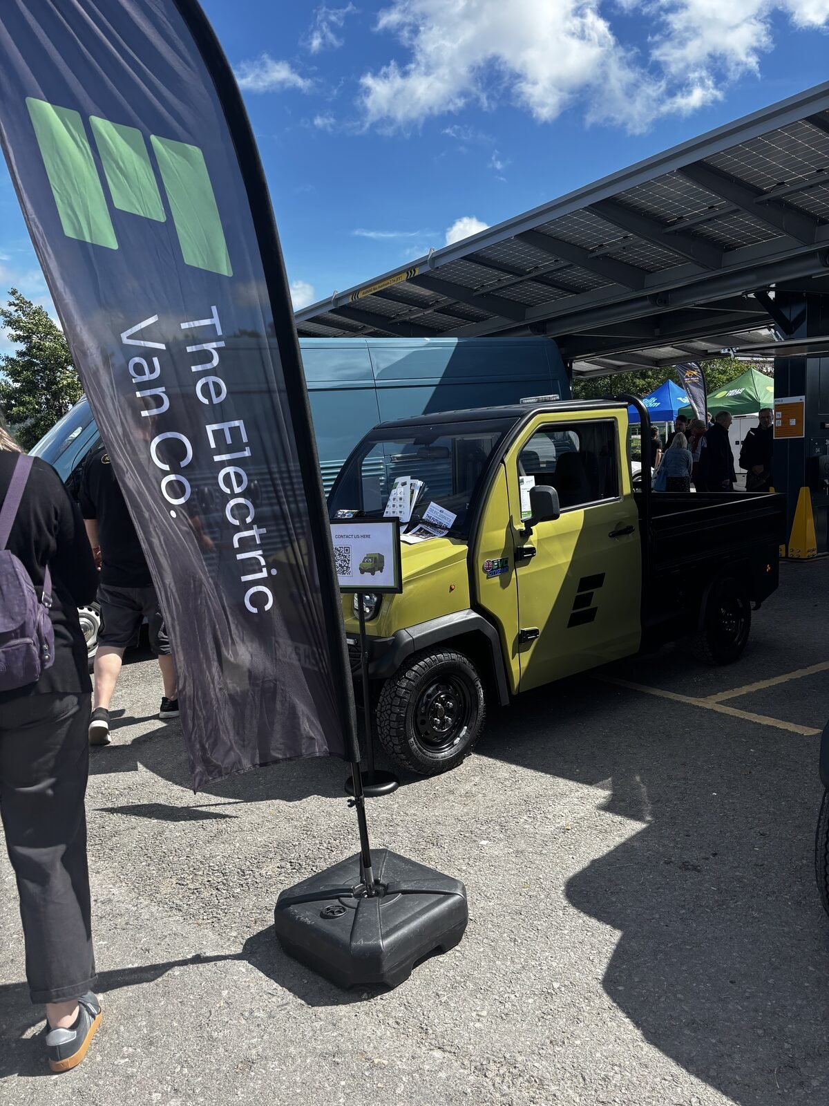 Visitors getting behind the wheel of the lime green CitySprint