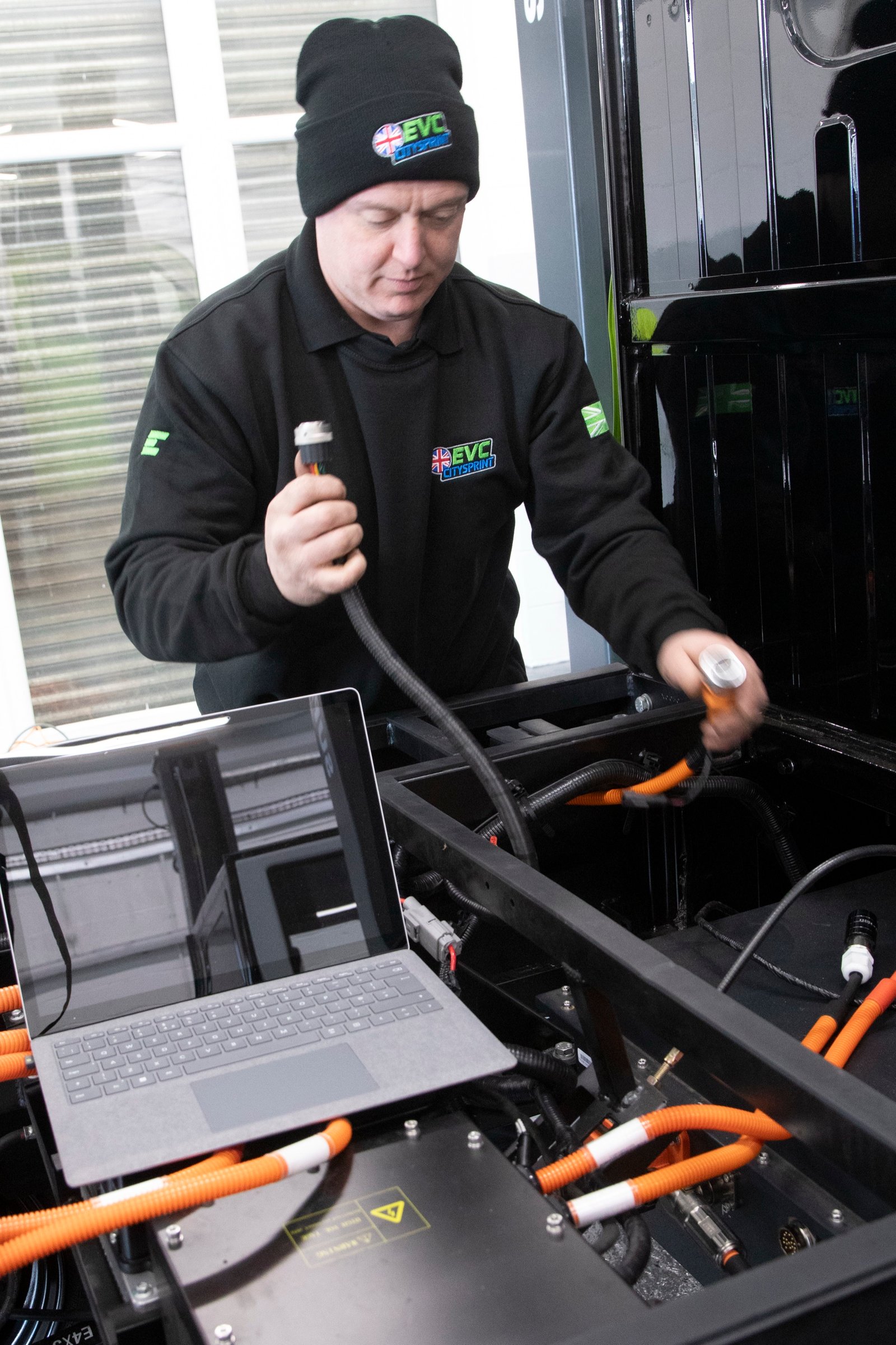 Electronics and diagnostics wiring during CitySprint build