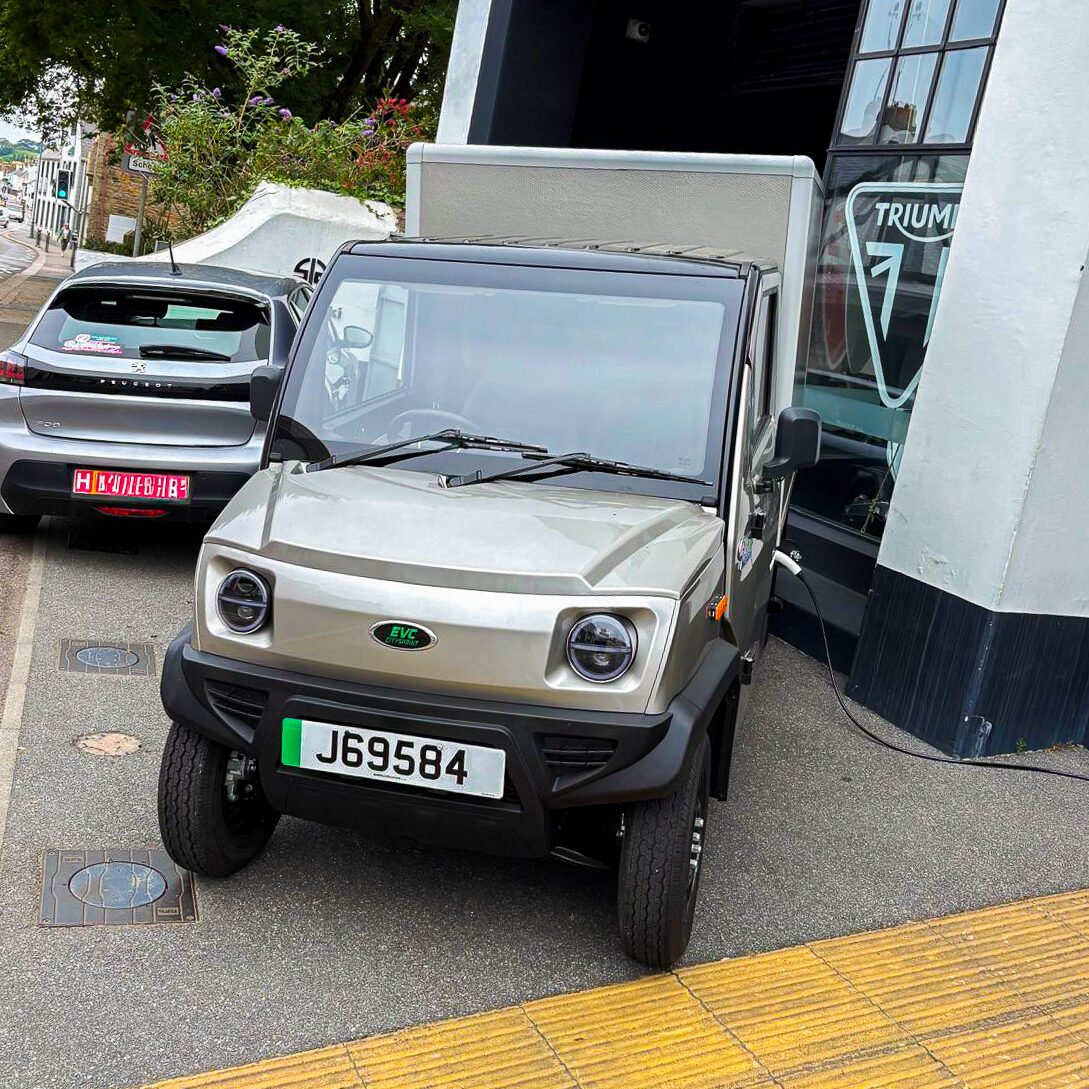 The first EVC CitySprint registered in Jersey, on a Jersey number plate