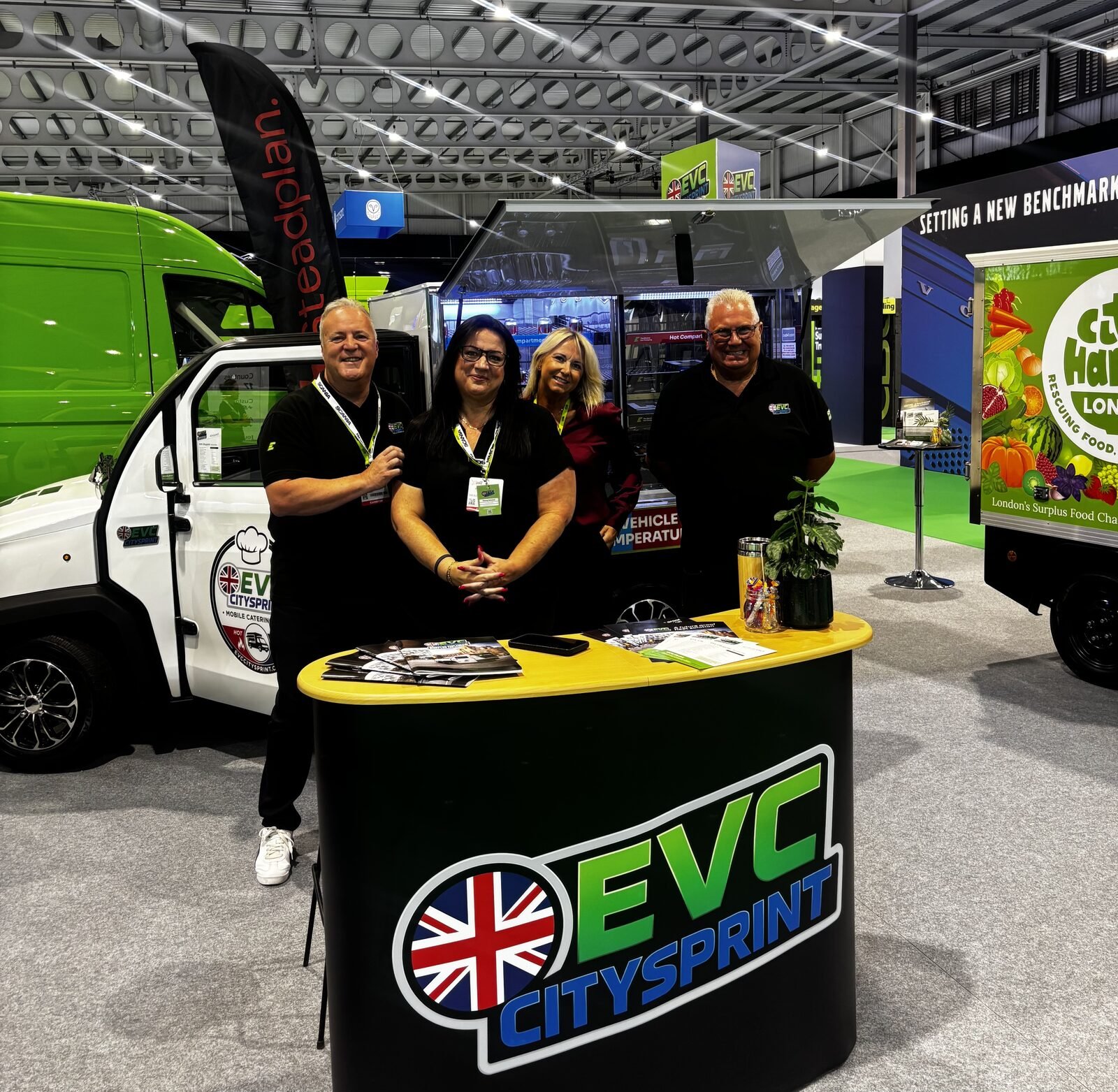 The EVC team on the CitySprint stand at RTX 2026